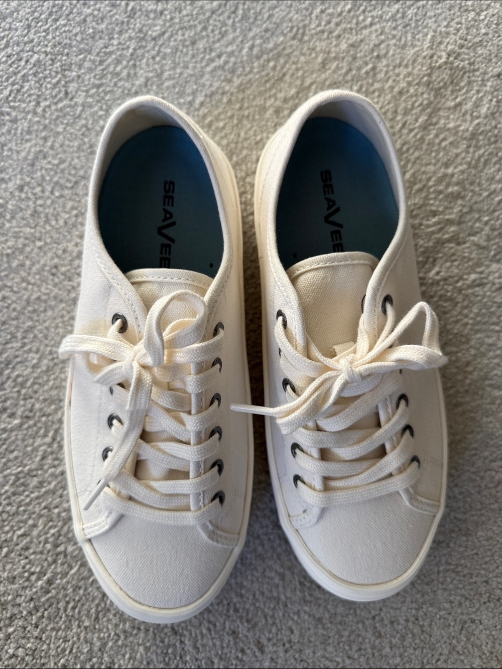 SeaVees Women's Off-White Canvas Low-Top Sneakers